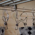 Pince à linge & crochet en inox ４pcs